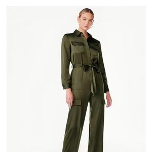 New Without Tags Scoop’s Satin Jumpsuit Olive Green Size Small